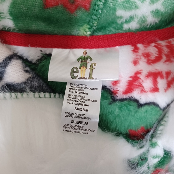 Elf Christmas Union Suit Adult Onesie Pajamas 3X - Picture 6 of 7